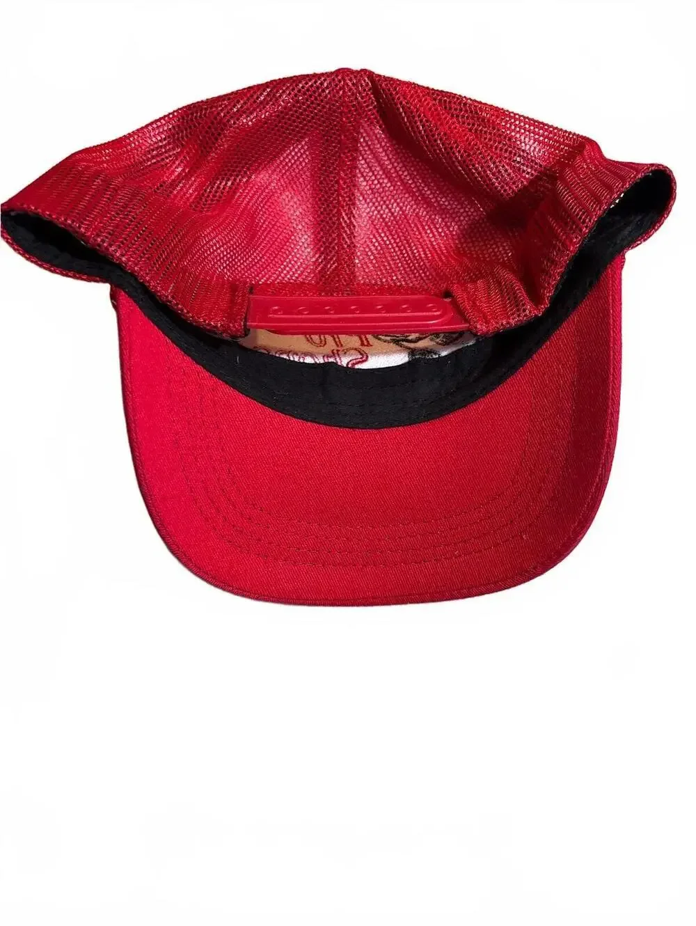 Youth Bass Pro Shops Red and White Mesh Trucker Hat